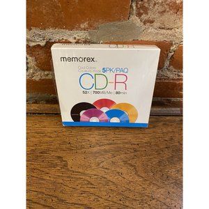 Memorex Cool Colors CD-R 52X 700MB 80 min (5 Pack) - New Open Box